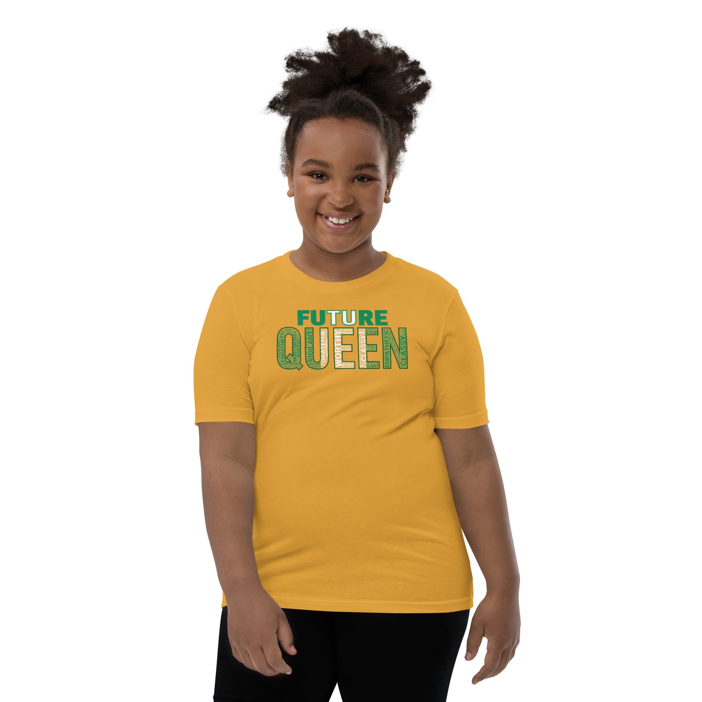 FUTURE QUEEN Nigerian Inspired Word Cluster Youth Short Sleeve T-Shirt