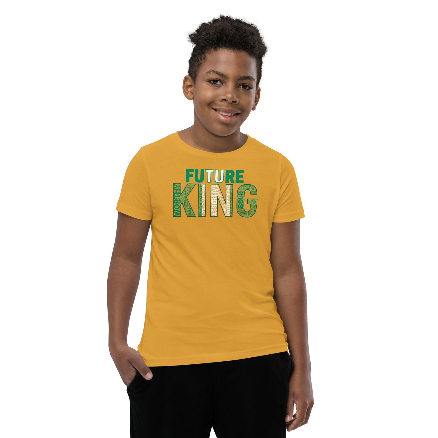 FUTURE KING Nigerian Inspired Word Cluster Youth Short Sleeve T-Shirt