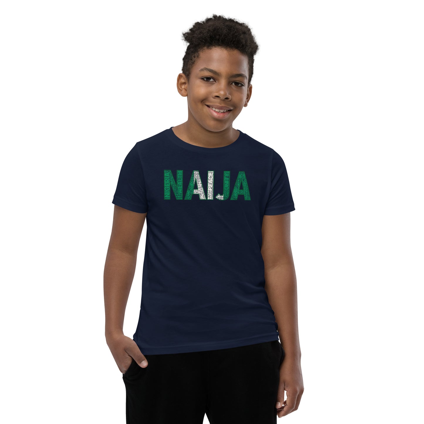 NAIJA Word Cluster Youth Short Sleeve T-Shirt