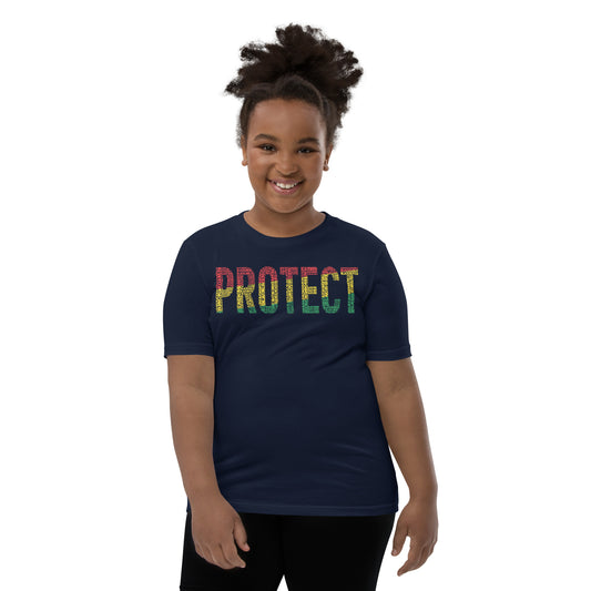 PROTECT Pan-African Word Cluster Youth Short Sleeve T-Shirt