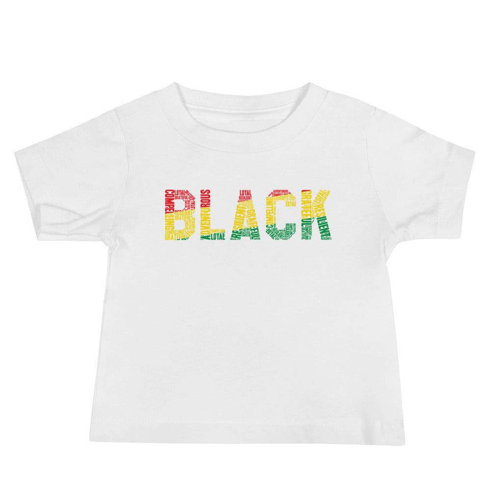 "BLACK" Word Cluster Baby Jersey Short Sleeve Tee