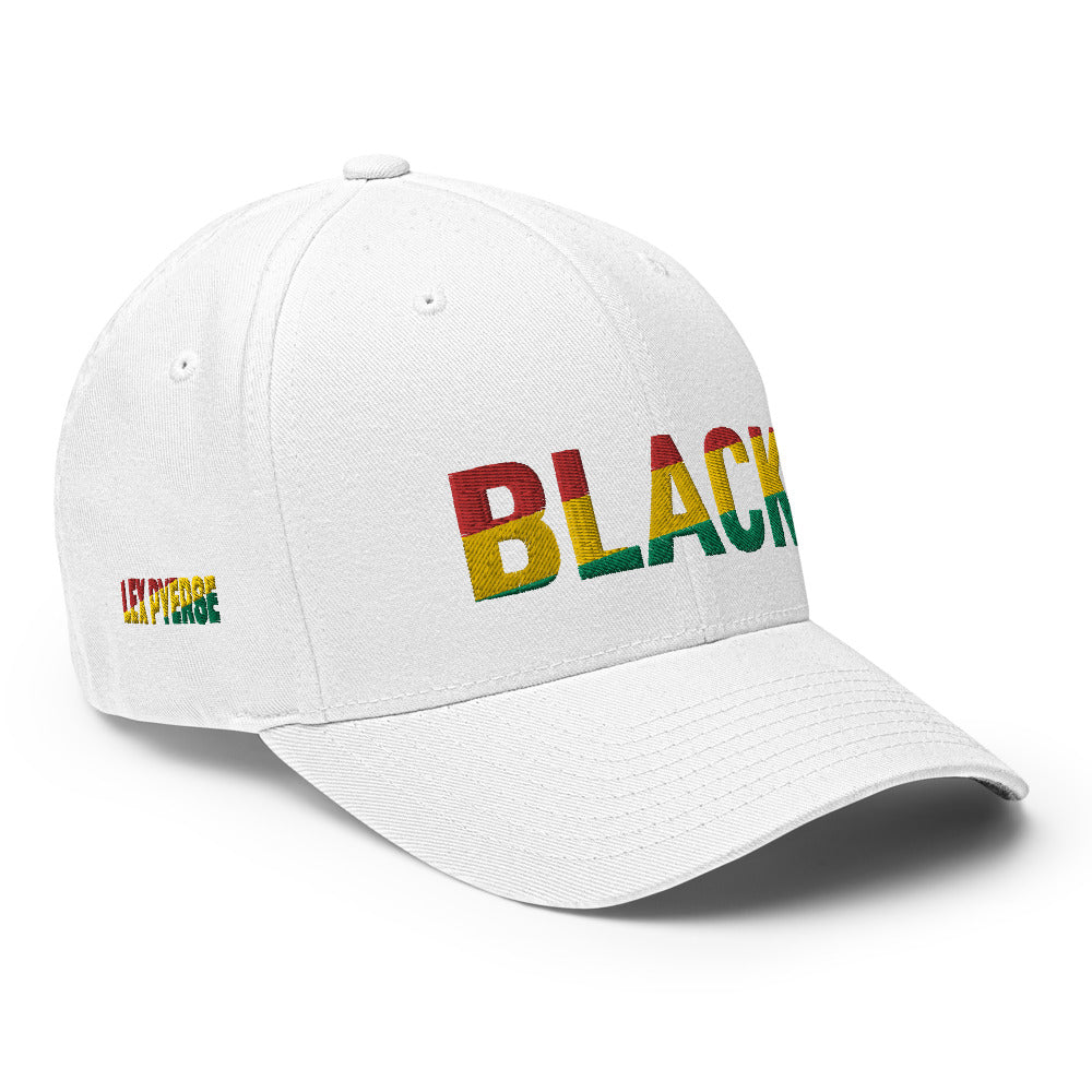 BLACK Pan African Inspired Fitted Structured Twill Cap