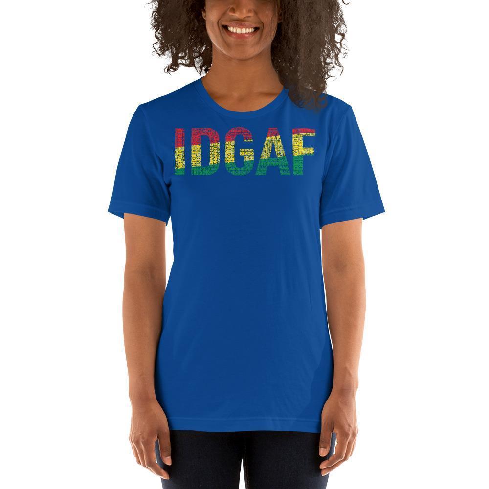 "IDGAF" Pan-African Colored Short-Sleeve Unisex T-Shirt