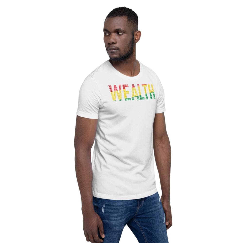 "WEALTH" Pan African Colored Word Cluster Short-Sleeve Unisex T-Shirt