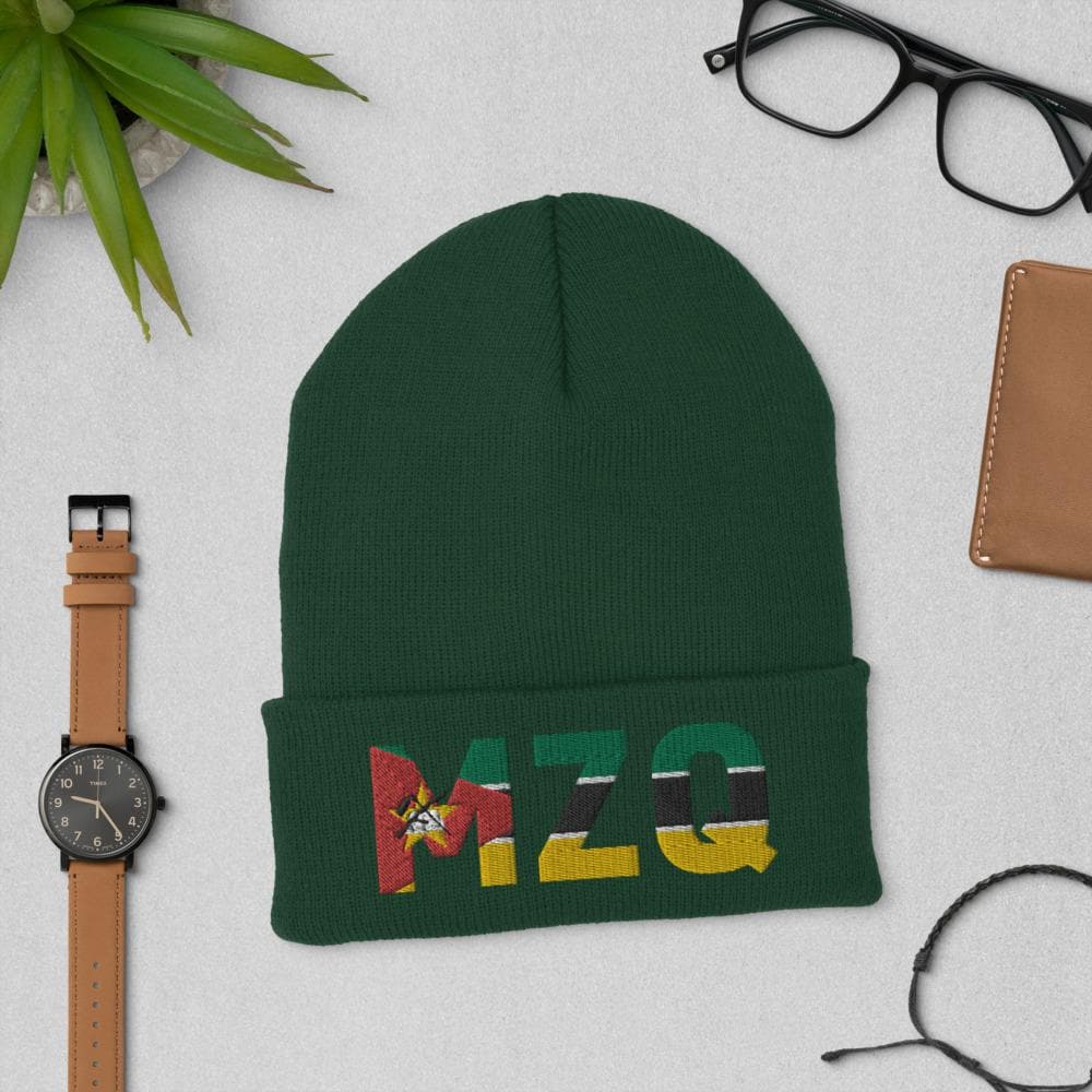 MOZAMBIQUE MODERN FLAG INSPIRED Cuffed Beanie - pyerses-bookstore-and-clothing.myshopify.com
