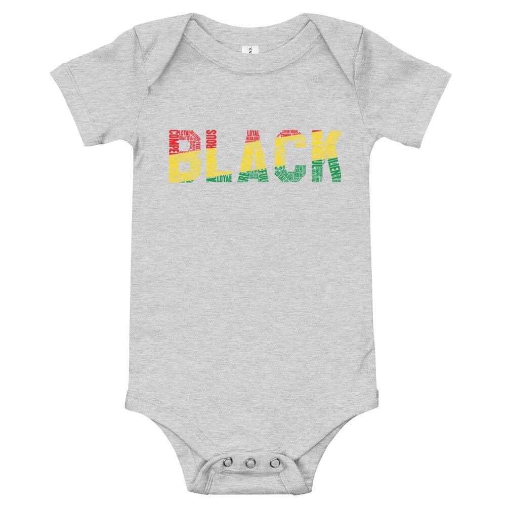 "BLACK" Word Cluster Baby Onesie