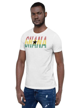 GHANA National Flag Inspired Word Cluster Short-Sleeve Unisex T-Shirt