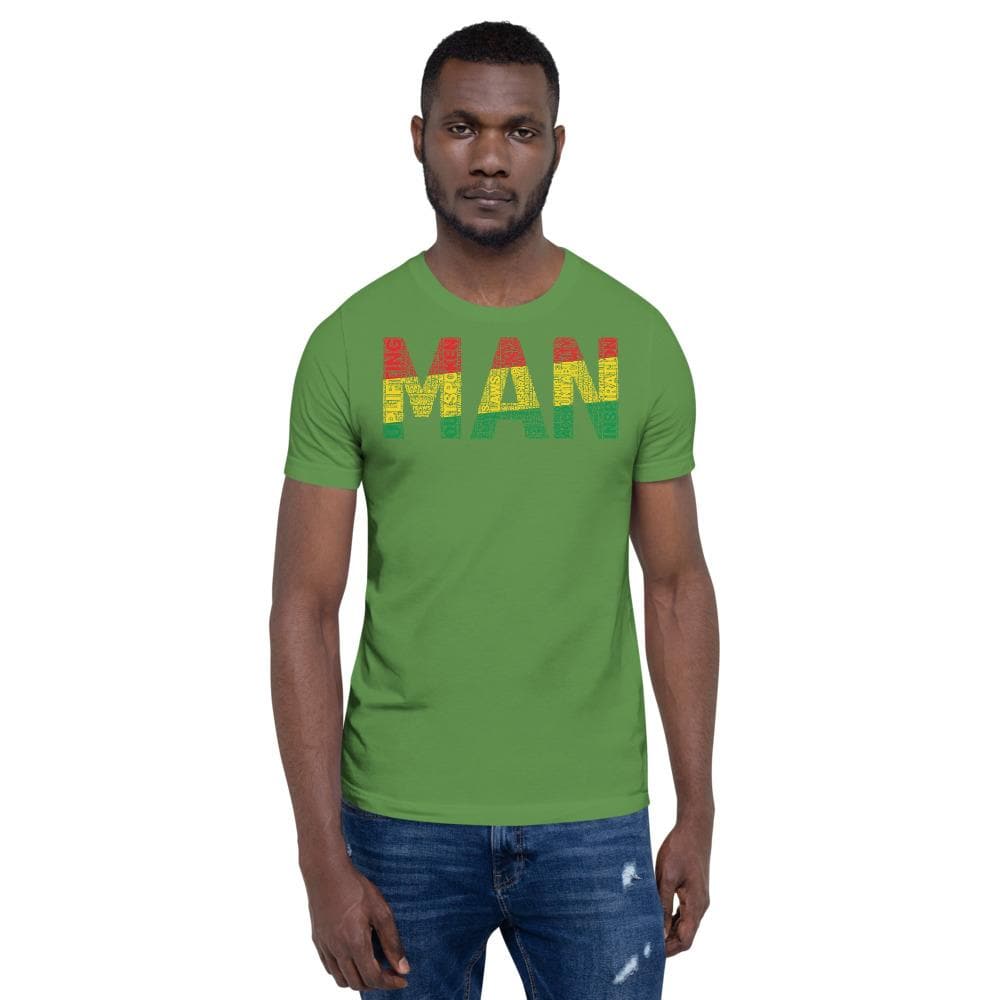 MAN Pan-African Colored Word Cluster Short-Sleeve Unisex T-Shirt - pyerses-bookstore-and-clothing.myshopify.com