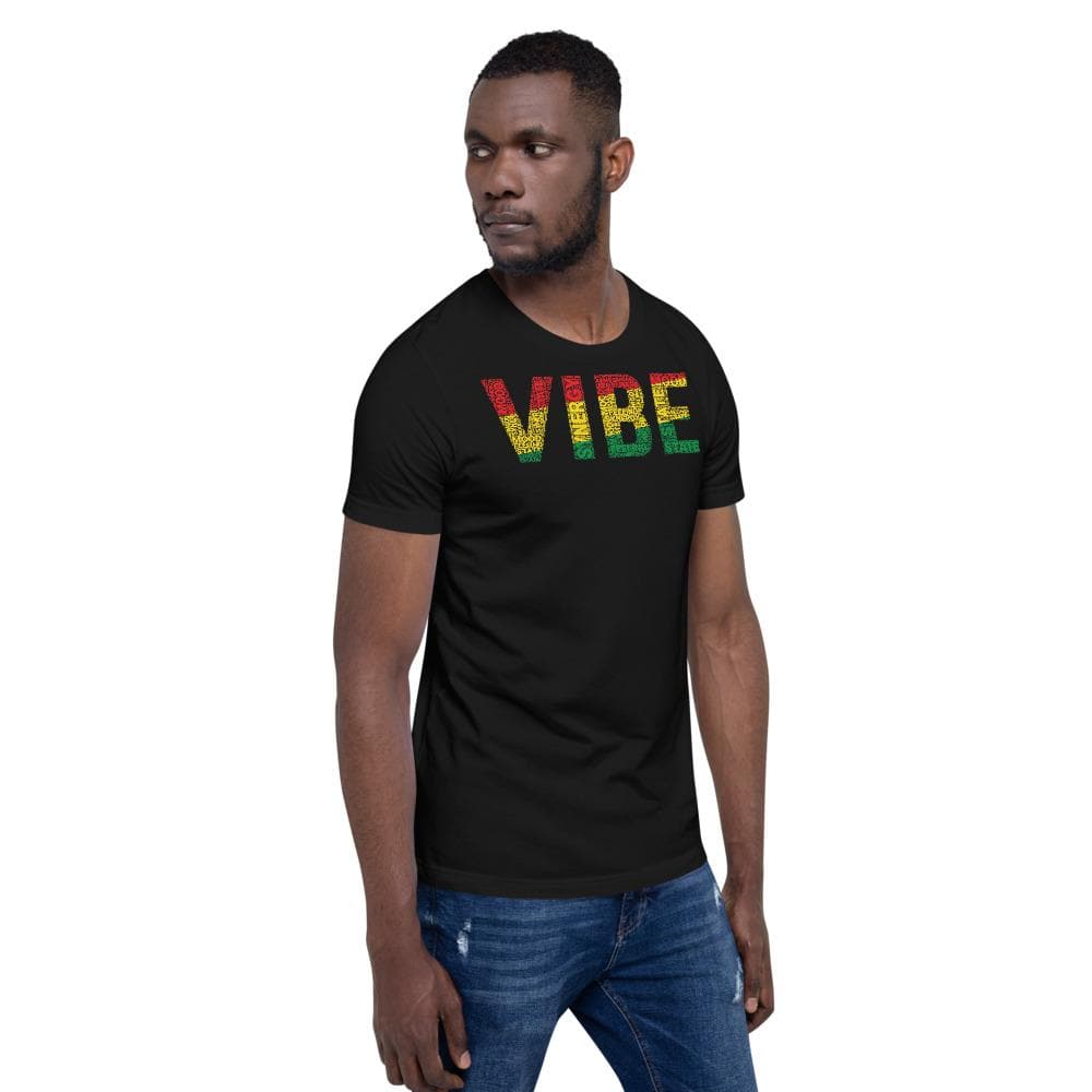 "VIBE"  Pan-African Colored Word Cluster Short-Sleeve Unisex T-Shirt