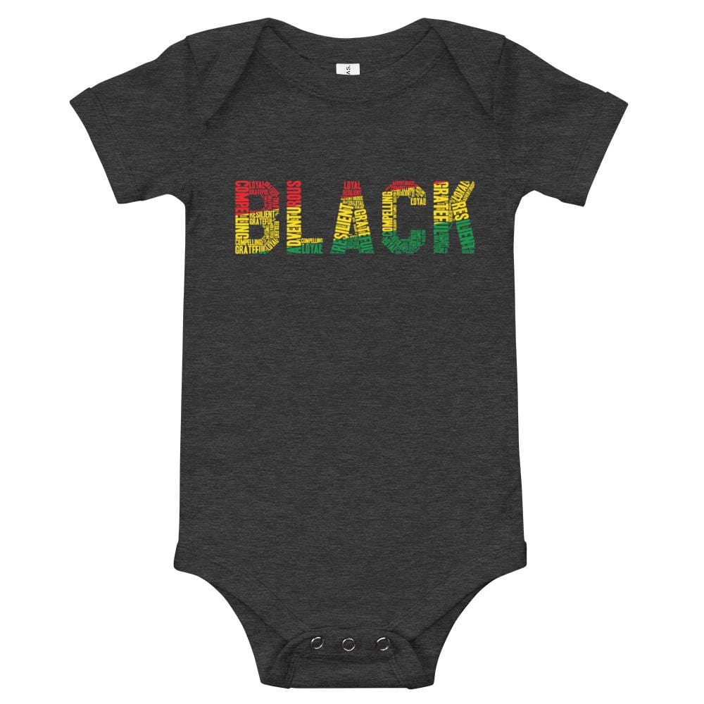 "BLACK" Word Cluster Baby Onesie