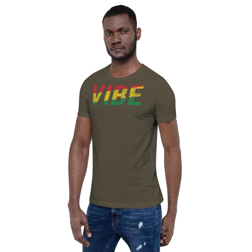 "VIBE"  Pan-African Colored Word Cluster Short-Sleeve Unisex T-Shirt