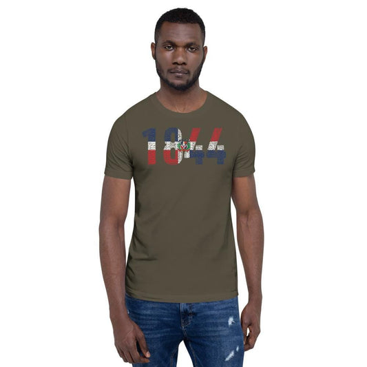 DOMINICAN REPUBLIC National Flag Inspired Short-Sleeve Unisex T-Shirt - pyerses-bookstore-and-clothing.myshopify.com