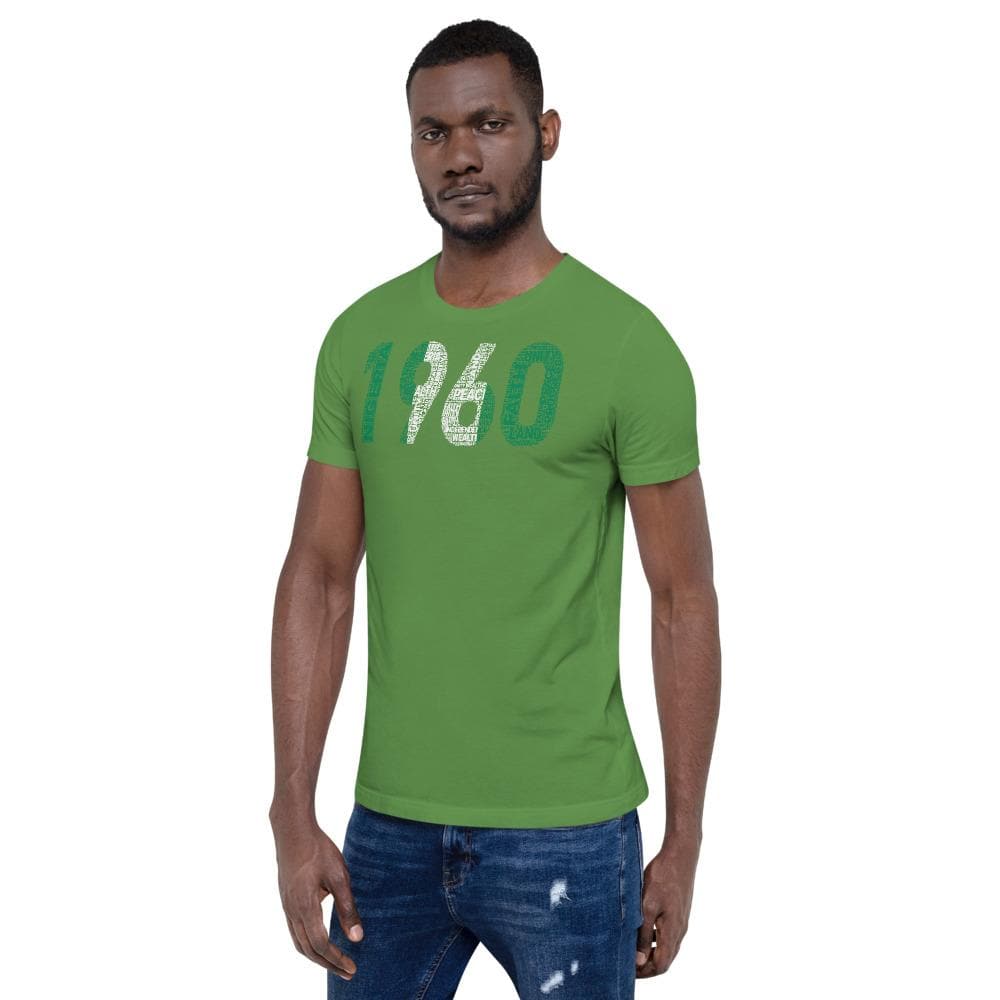 1960 Nigeria Independence Year Word Cluster Tee Short-Sleeve Unisex T-Shirt - pyerses-bookstore-and-clothing.myshopify.com