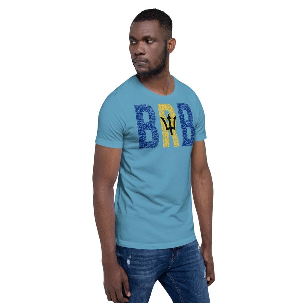 BARBADOS National Flag Inspired Short-Sleeve Unisex T-Shirt - pyerses-bookstore-and-clothing.myshopify.com