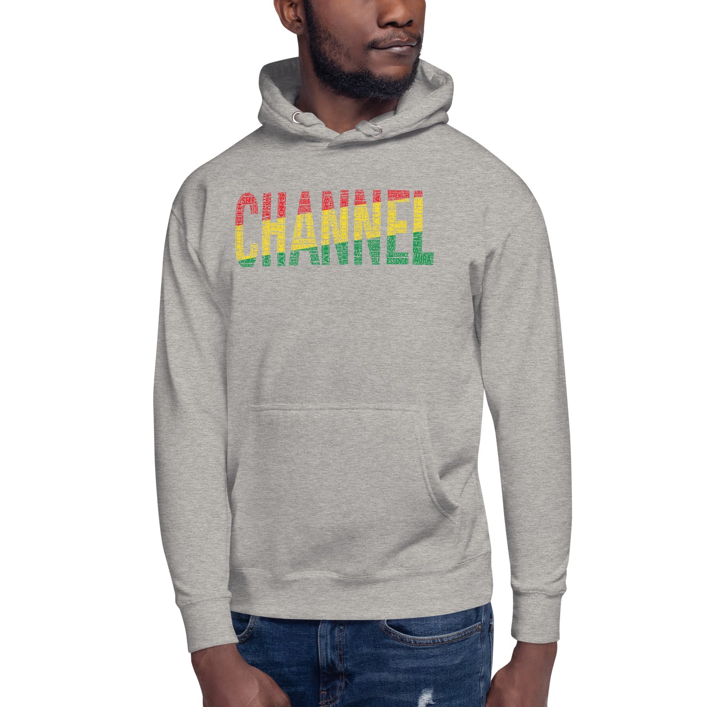 "CHANNEL"  Pan-African Colored Word Cluster Unisex Hoodie