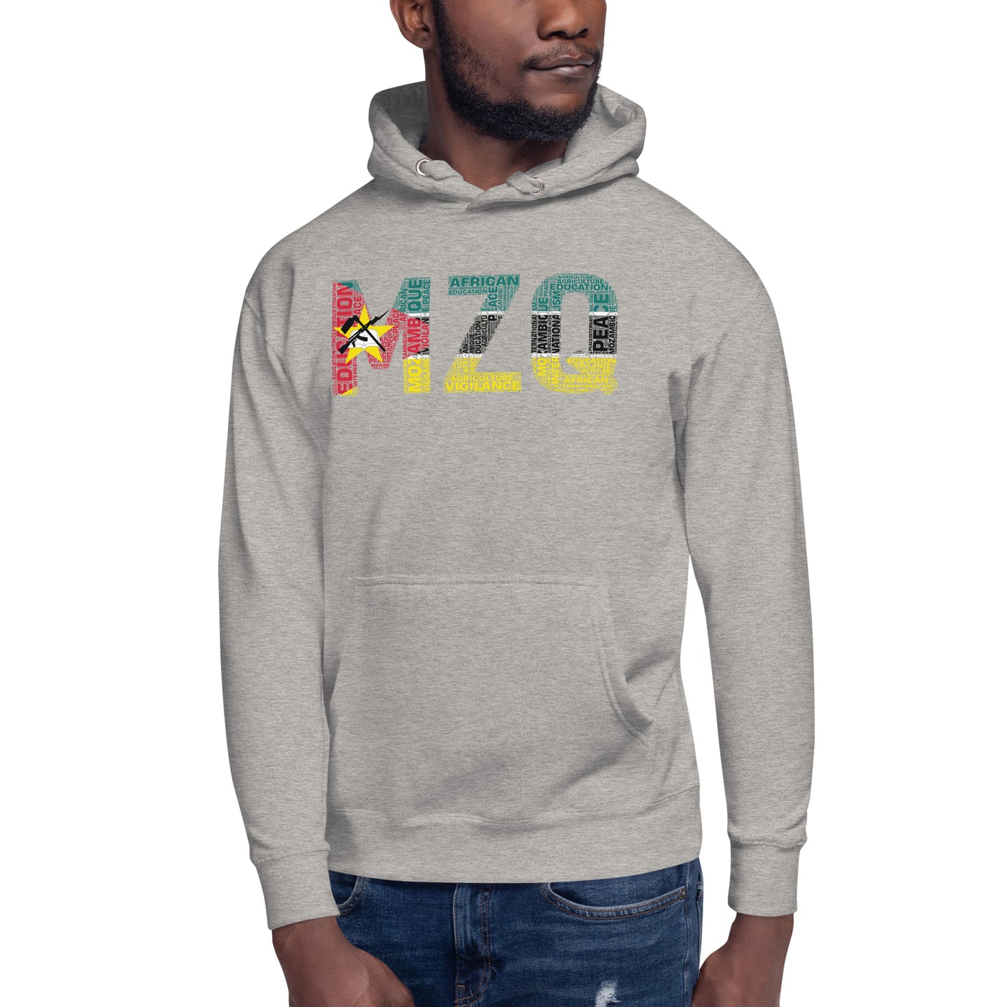 MOZAMBIQUE NATIONAL FLAG INSPIRED WORD CLUSTER Unisex Hoodie