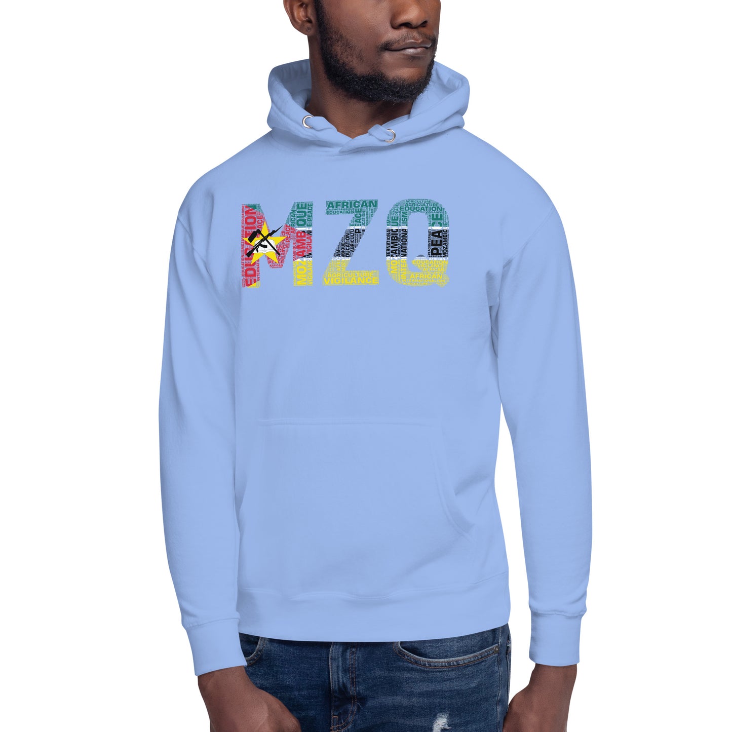 MOZAMBIQUE NATIONAL FLAG INSPIRED WORD CLUSTER Unisex Hoodie