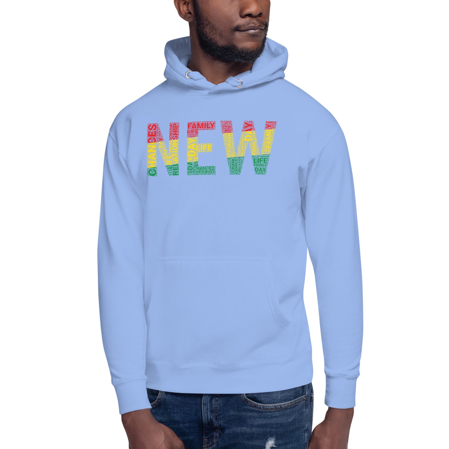 "NEW"  Pan-African Colored Word Cluster Unisex Hoodie