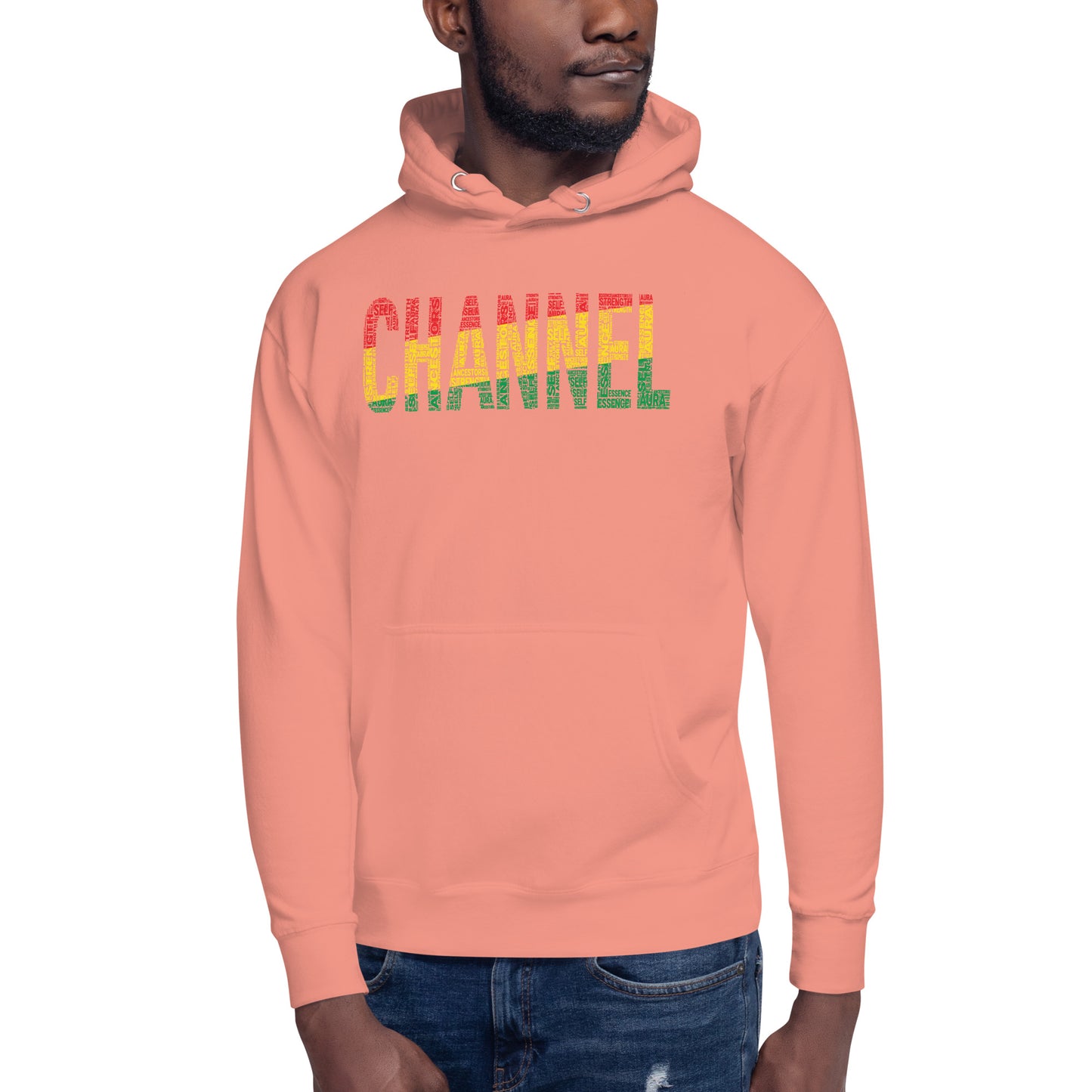 "CHANNEL"  Pan-African Colored Word Cluster Unisex Hoodie