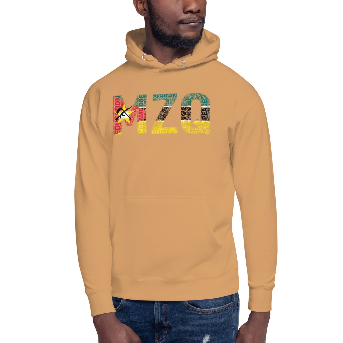 MOZAMBIQUE NATIONAL FLAG INSPIRED WORD CLUSTER Unisex Hoodie