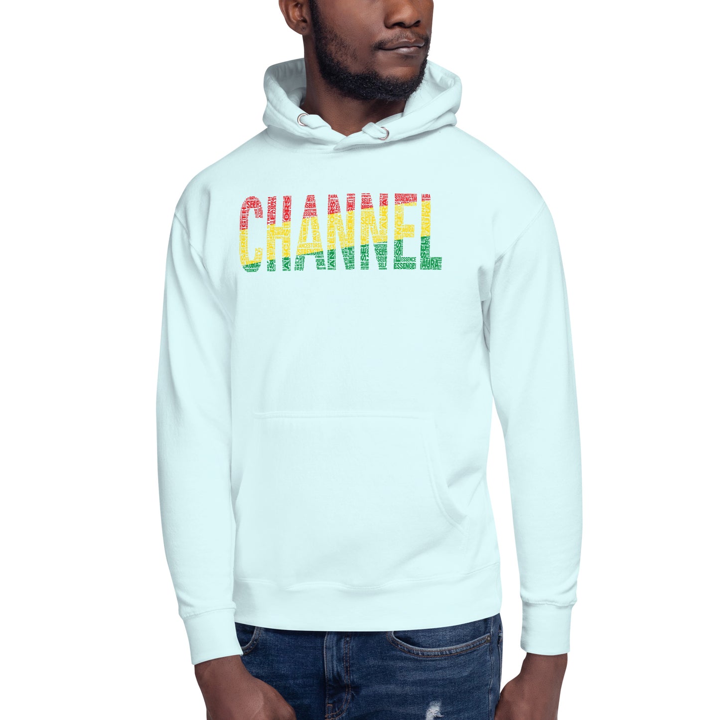 "CHANNEL"  Pan-African Colored Word Cluster Unisex Hoodie