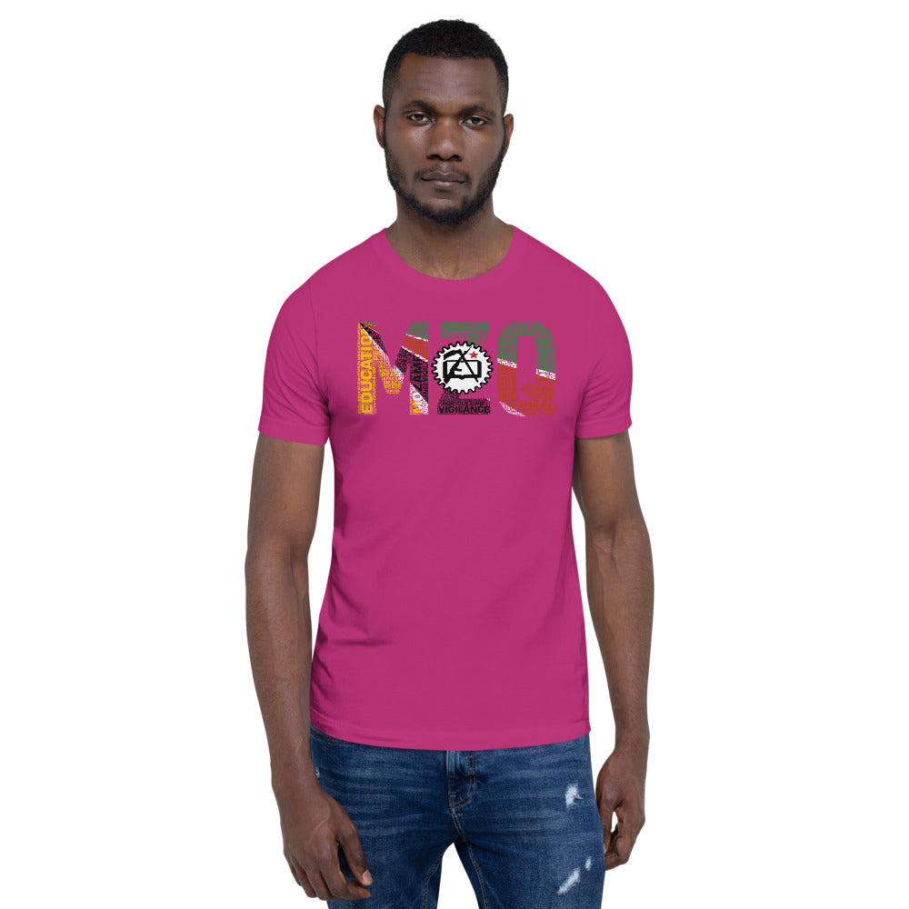 Mozambique 1975 Flag Inspired Word Cluster Unisex T-Shirt (Cogwheel)