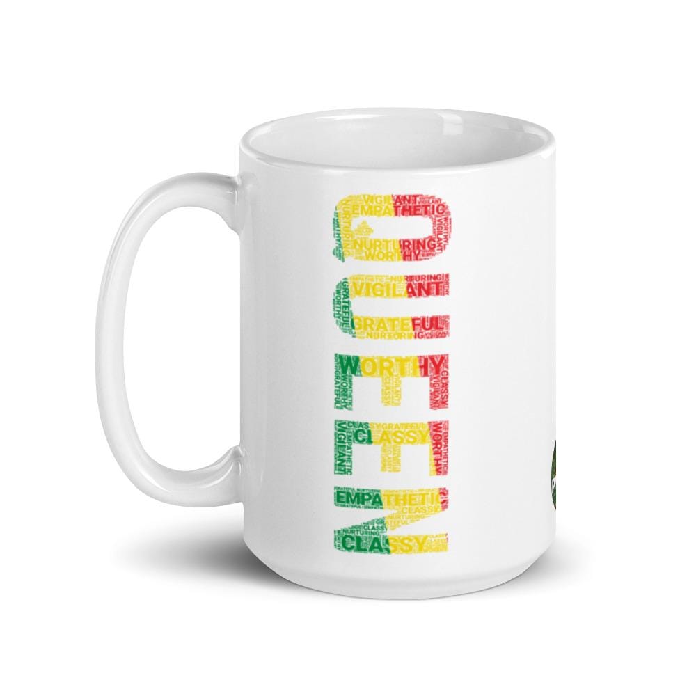 QUEEN Pan African Inspired White glossy mug