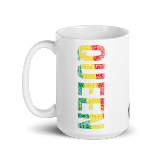QUEEN Pan African Inspired White glossy mug