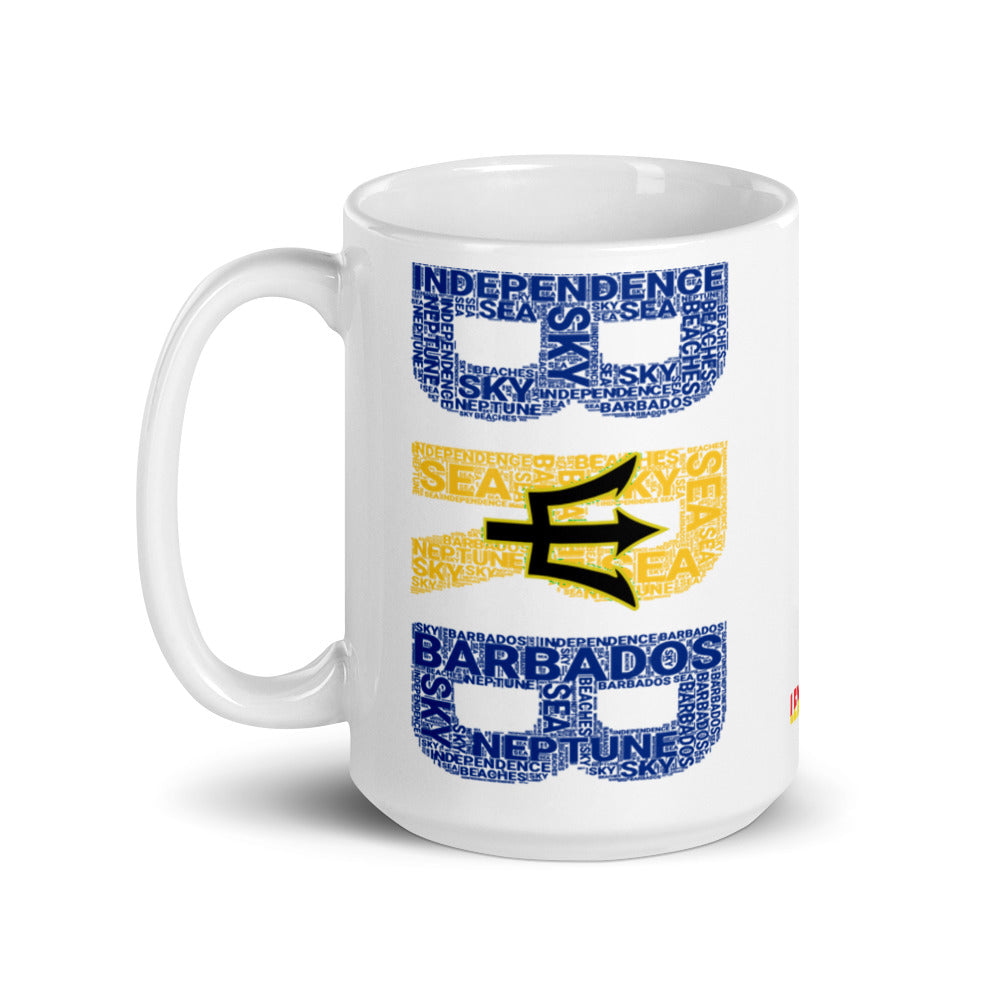 BARBADOS National Flag Inspired White glossy Mug