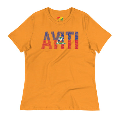 HAITI AYITI National Flag Inspired Word Cluster Women's Relaxed T-Shirt