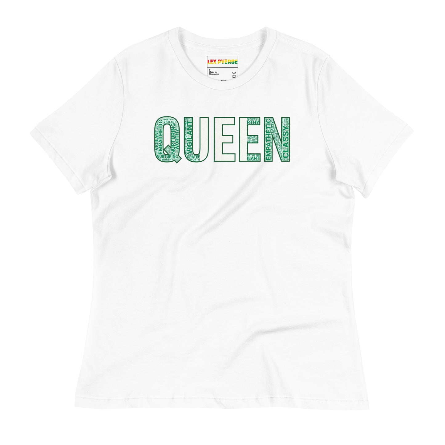 QUEEN Nigerian Inspired Word Cluster Women's Relaxed T-Shirt